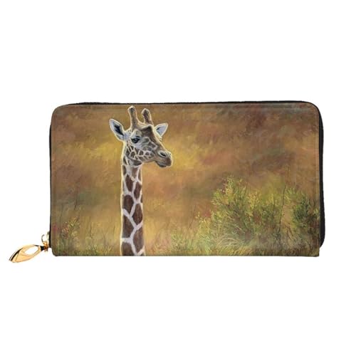 JONGYA Niedliche Handtasche aus Leder mit Seekuh bedruckt, lange Handtasche mit vollem Druck, zeigt Mode und Kreativität, Giraffe Mama und Baby, Einheitsgröße von JONGYA