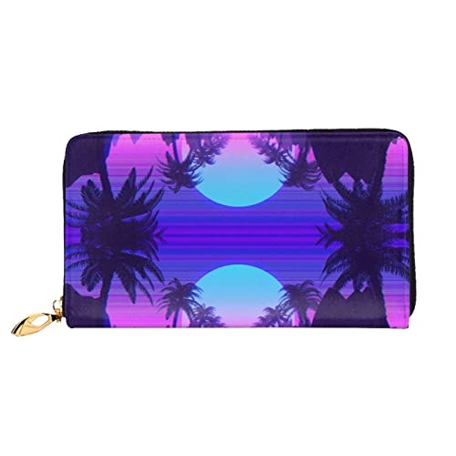 JONGYA Niedliche Handtasche aus Leder mit Seekuh bedruckt, lange Handtasche mit vollem Druck, zeigt Mode und Kreativität, Musik Summer Beach, Einheitsgröße von JONGYA