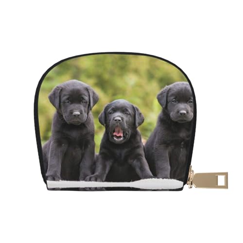 JONGYA Schwarze weiße und rote Rosen, stilvolle bedruckte Ledertasche mit 12 Fächern für Karten und kleine Objekte., Labrador Retriever Hund, Einheitsgröße, Visitenkartenhalter von JONGYA