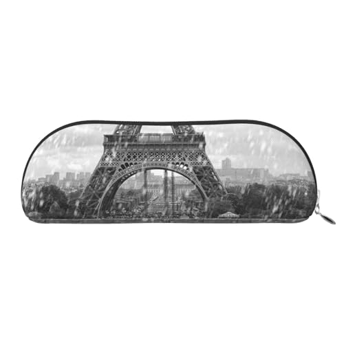 Paris Tower mit rotem Regenschirm, Leder, halbrunde Aufbewahrungstasche, stilvolle und funktionale Bleistifttasche, Aufbewahrungstasche, Make-up-Tasche, Mehrzweck-Organizer, vielseitige Make-up-Tasche von JONGYA