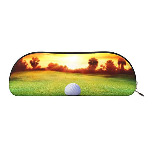 Sport-Aufbewahrungstasche für Golfball, Sonnenuntergang, Baum, Leder, halbrund, stilvolle und funktionale Bleistifttasche, Aufbewahrungstasche, Make-up-Tasche, Mehrzweck-Organizer-Tasche, vielseitige von JONGYA