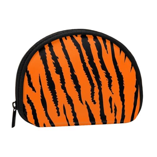 Tragbare Mini-Aufbewahrungstasche für Kleingeld, Leopardenmuster, Orange Tiger, Leopardenmuster, langlebig und tragbar von JONGYA