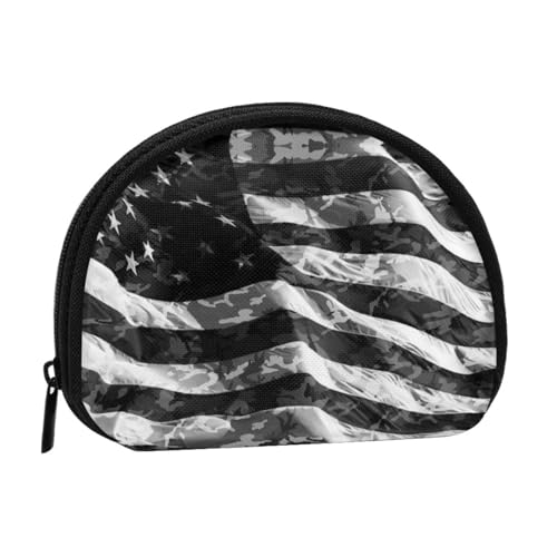 Tragbare Mini-Aufbewahrungstasche für Kleingeld, Motiv: Camouflage, amerikanische Flagge, bedruckt, langlebig und tragbar von JONGYA