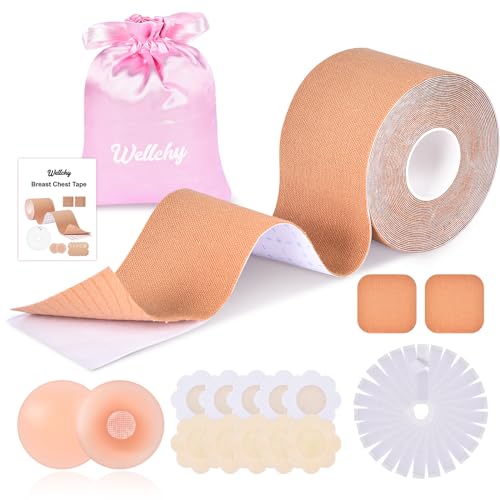 JONRRYIN Boob Brust Tape für Grosse Brüste, Klebe BH Push Up Große - Mit Wiederverwendbare Unsichtbar Silikon, Nipple Cover, Nippelpads, Body Tape für Abendkleider, Ballkleid, Hochzeitskleid von JONRRYIN