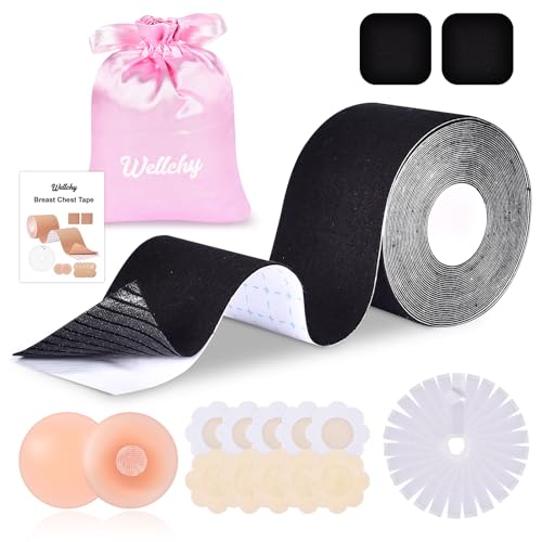 JONRRYIN Boob Brust Tape für Grosse Brüste, Klebe BH Push Up Große - Mit Wiederverwendbare Unsichtbar Silikon, Nipple Cover, Nippelpads, Body Tape für Abendkleider, Ballkleid, Hochzeitskleid von JONRRYIN