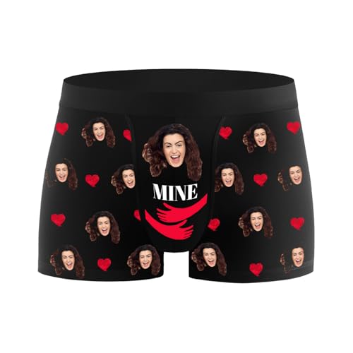JONZIN Personalized Underwear, Customized Boxer Shorts with Girlfriend's Face, Valentine's Day and for Men (DE/NL/SE/PL, Alphanumerisch, Einheitsgröße, Regular, Regular, Umarmen) von JONZIN