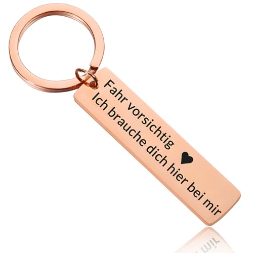 JONZIN Schlüsselanhänger Personalisiert I Zum Selbst Gestalten Doppelseitige Gravur Schlüsselanhänger I Personalisiert Geschenk für Freundin, Freund, Papa,Männer,Frauen (Roségold) von JONZIN