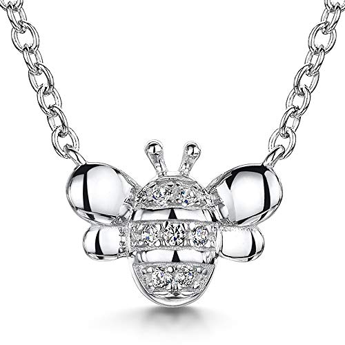 JOOLS by Jenny Brown-Sterling-Silber Biene an fester Kette mit weißen Zirkonia-Steinen JOOLS by Jenny Brown-Sterling-Silber Biene an fester Kette mit weißen Zirkonia-Steinen von JOOLS by Jenny Brown