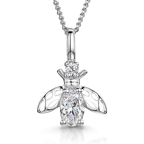 JOOLS by Jenny Brown -Sterling Silber Bienen Halskette Set mit einem ovalen Zirkonia Body Set mit AAA Qualität CZ Steinen - Hypoallergen - 12 x 16 mm JOOLS by Jenny Brown -Sterling Silber Bienen Halskette Set mit einem ovalen Zirkonia Body Set mit AAA Qualität CZ Steinen - Hypoallergen - 12 x 16 mm von JOOLS by Jenny Brown