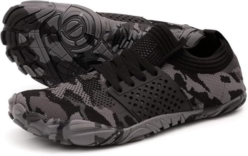 JOOMRA Damen Minimalistische Trail Running Barfußschuhe | Breite Zehenbox | Zero Drop, Schwarz (B_black/camouflage), 41 EU von JOOMRA