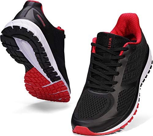 JOOMRA Herren Stützende Laufschuhe Leichte Athletic Sneakers, Rot (2_ Schwarz Rot), 43 EU von JOOMRA