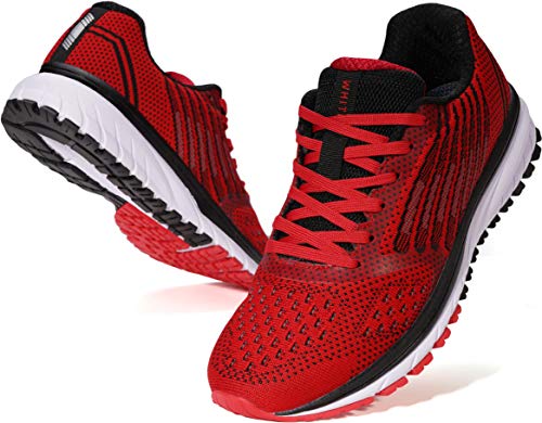 Joomra Whitin Herren Stützende Laufschuhe Gepolsterte Athletic Sneaker, S5 | Rot, 44.5 EU von JOOMRA