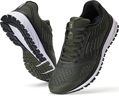 Joomra Whitin Herren Stützende Laufschuhe Gepolsterte Athletic Sneaker, S5 | Armeegrün, 41 EU von JOOMRA