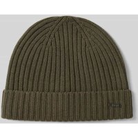 JOOP! Collection Beanie mit Label-Detail Modell 'FRANCIS' in Oliv Melange, Größe 1 von JOOP! Collection