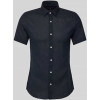 JOOP! Collection Slim Fit Freizeithemd aus Baumwoll-Leinen-Mix Modell 'Pit' in Dunkelblau, Größe 40 von JOOP! Collection