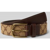 JOOP! Collection Gürtel mit Logo-Muster und Dornschließe in Mittelbraun, Größe 100 von JOOP! Collection