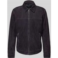 JOOP! Collection Regular Fit Wildlederjacke mit Reißverschlusstaschen Modell 'TOBY' in Marine, Größe 52 von JOOP! Collection