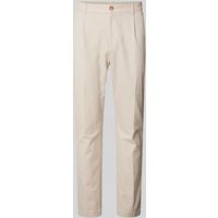 JOOP! Collection Loose Fit Bundfaltenhose mit elastischem Bund Modell 'Lester' in Beige, Größe 48 von JOOP! Collection