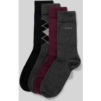 JOOP! Collection Regular Fit Socken aus Woll-Mix Modell 'Essentials' im 4er-Pack in Anthrazit, Größe 39-42 von JOOP! Collection