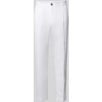JOOP! Collection Slim Fit Bundfaltenhose mit Leinen-Anteil Modell 'LESTER' in Weiss, Größe 52 von JOOP! Collection