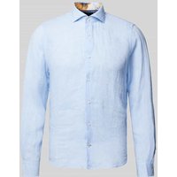 JOOP! Collection Slim Fit Business-Hemd aus Leinen mit Haifischkragen Modell 'Pai' in Bleu, Größe 39 von JOOP! Collection