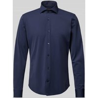 JOOP! Collection Slim Fit Business-Hemd mit Knopfleiste Modell 'Pai' in Marine, Größe 43 von JOOP! Collection