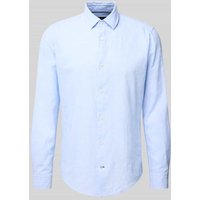 JOOP! Collection Slim Fit Freizeithemd aus Leinen-Baumwoll-Mix in Hellblau, Größe 38 von JOOP! Collection