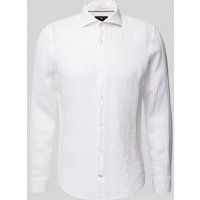 JOOP! Collection Slim Fit Leinenhemd mit Haifischkragen in Weiss, Größe 43 von JOOP! Collection