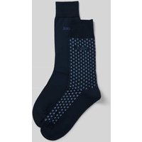 JOOP! Collection Socken mit Label-Print im 2er-Pack in Dunkelblau, Größe 39-42 von JOOP! Collection