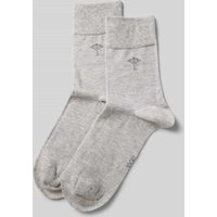 JOOP! Collection Socken mit Label-Print im 2er-Pack in Hellgrau Melange, Größe 39-42 von JOOP! Collection