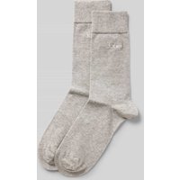 JOOP! Collection Socken mit Label-Print in Hellgrau Melange, Größe 39-42 von JOOP! Collection