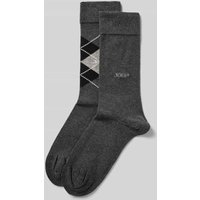 JOOP! Collection Socken mit geripptem Abschluss im 2er-Pack in Anthrazit Melange, Größe 39-42 von JOOP! Collection