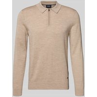 JOOP! Collection Strickpullover aus Schurwolle mit Polokragen Modell 'Dondor' in Hellbraun, Größe XXL von JOOP! Collection