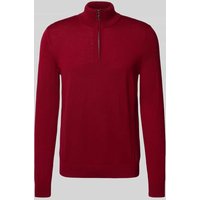 JOOP! Collection Strickpullover aus Merinowolle mit Troyer-Kragen Modell 'Dario' in Kirsche, Größe XXL von JOOP! Collection