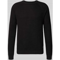 JOOP! Collection Strickpullover mit gerippten Abschlüssen Modell 'Nadion' in Black, Größe M von JOOP! Collection