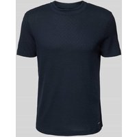 JOOP! Collection T-Shirt mit geripptem Rundhalsausschnitt Modell 'Brandon' in Marine, Größe L von JOOP! Collection