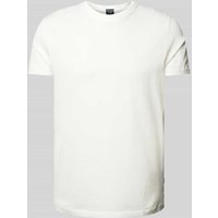 JOOP! Collection T-Shirt mit geripptem Rundhalsausschnitt Modell 'Paris' in Weiss, Größe L von JOOP! Collection