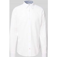 JOOP! Jeans Regular Fit Freizeithemd aus Leinen-Baumwoll-Mix Modell 'Hanson' in Weiss, Größe M von JOOP! JEANS
