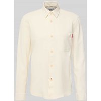 JOOP! Jeans Freizeithemd mit Knopfleiste Modell 'Harvi' in Offwhite, Größe M von JOOP! JEANS