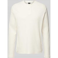 JOOP! Jeans Longsleeve mit geripptem Rundhalsausschnitt Modell 'Iram' in Offwhite, Größe XL von JOOP! JEANS