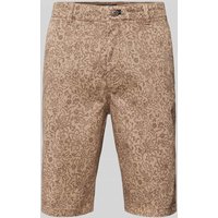 JOOP! Jeans Regular Fit Bermudas mit Allover-Print Modell 'Rudo' in Mittelgrau, Größe 36 von JOOP! JEANS