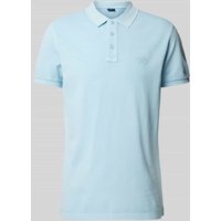 JOOP! Jeans Regular Fit Poloshirt im unifarbenen Design Modell 'Ambrosio' in Hellblau, Größe S von JOOP! JEANS