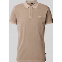 JOOP! Jeans Regular Fit Poloshirt im unifarbenen Design Modell 'Ambrosio' in Taupe, Größe S von JOOP! JEANS