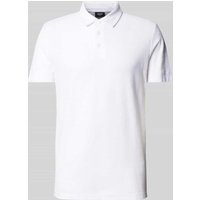 JOOP! Jeans Regular Fit Poloshirt in melierter Optik Modell 'Alanas' in Weiss, Größe XL von JOOP! JEANS