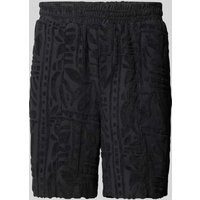 JOOP! Jeans Regular Fit Shorts mit Strukturmuster Modell 'Ioakim' in Black, Größe M von JOOP! JEANS