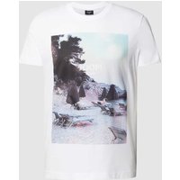 JOOP! Jeans T-Shirt mit Motiv-Print Modell 'Dario' in Weiss, Größe L von JOOP! JEANS