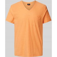 JOOP! Jeans T-Shirt mit V-Ausschnitt und Brusttasche in Orange, Größe L von JOOP! JEANS