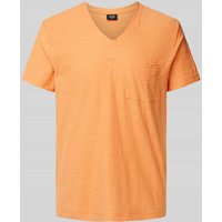 JOOP! Jeans T-Shirt mit V-Ausschnitt und Brusttasche in Orange, Größe M von JOOP! JEANS
