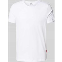JOOP! Jeans T-Shirt mit geripptem Rundhalsausschnitt Modell 'Caspian' in Weiss, Größe XXL von JOOP! JEANS