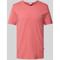 JOOP! Jeans T-Shirt mit geripptem Rundhalsausschnitt Modell 'Cesare' in Lachs, Größe XXL von JOOP! JEANS